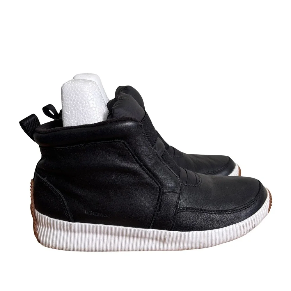 Sorel Out N About III Conquest Waterproof‎ Boots Black Leather NL3807 Womens 8.5